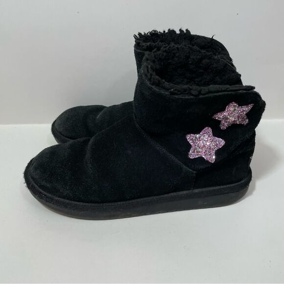 Ugg Koolaburra Black Sequin Star Ankle Winter Booties - Picture 3 of 11